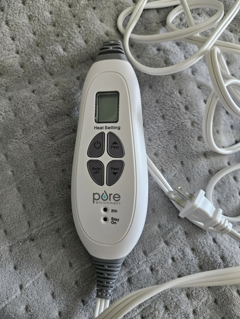 Pur Therapy Electric Heating Pad with Controller - Light Gray